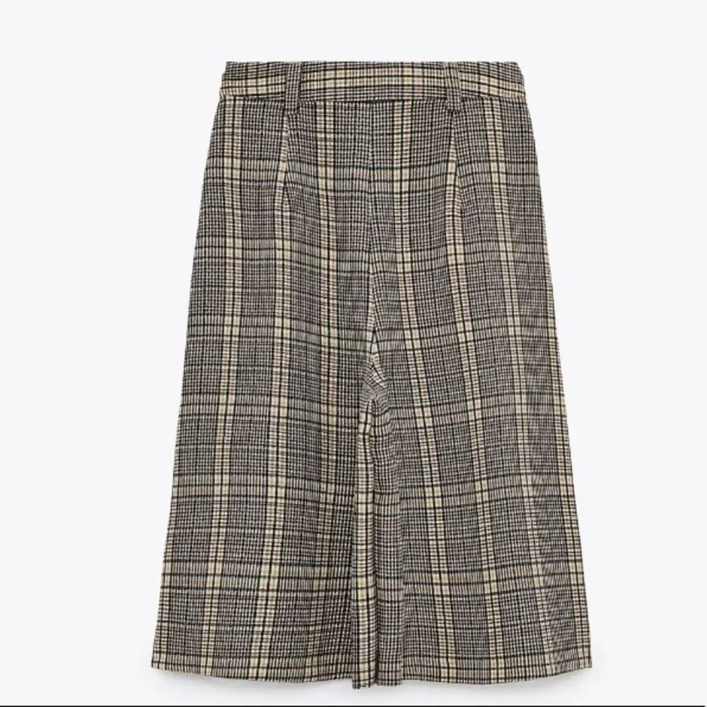 ZARA PLAID SKORTS BROWN LARGE